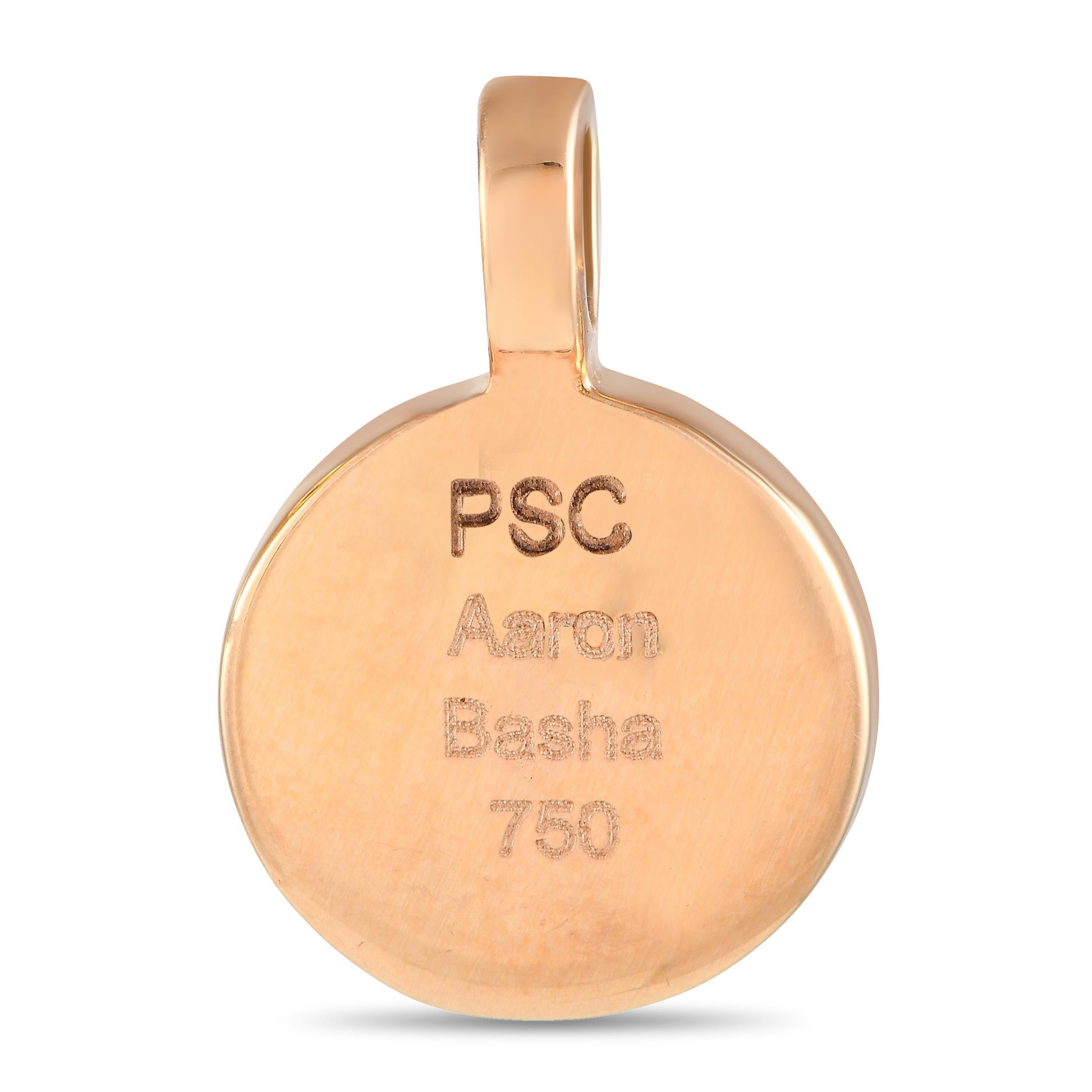 Round Cut Aaron Basha 18K Rose Gold Diamond Crystal Pendant AB11-111124 For Sale