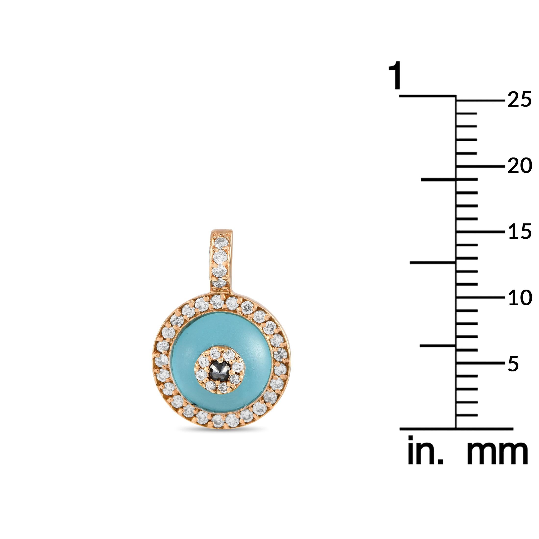 Aaron Basha 18K Rose Gold Diamond Crystal Pendant AB11-111124 In Excellent Condition For Sale In Southampton, PA