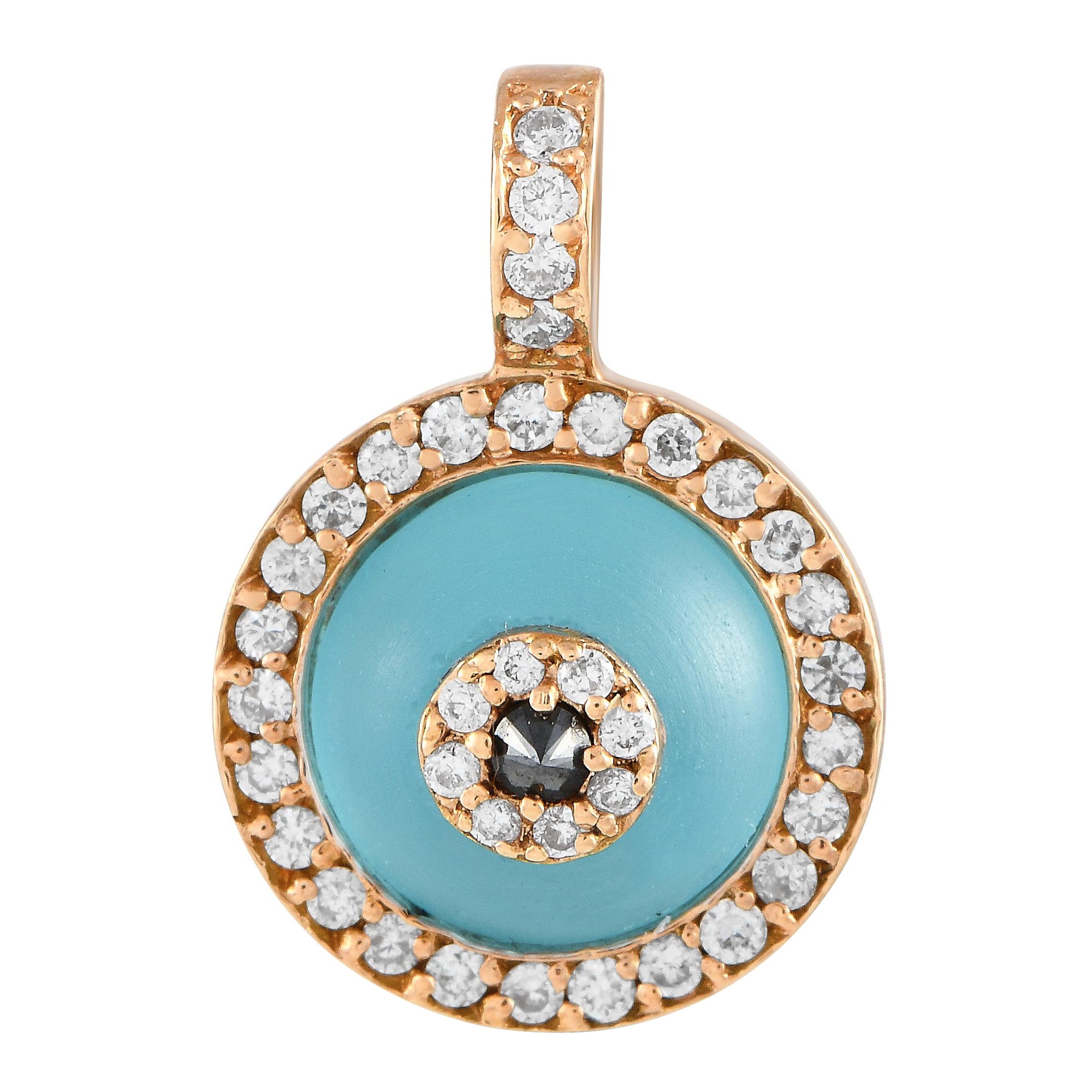 Colgante de cristal con diamantes en oro rosa de 18 quilates Aaron Basha AB11-111124