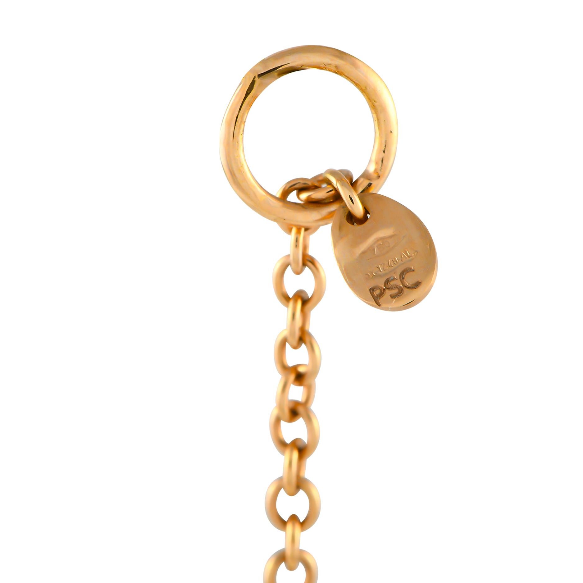 Round Cut Aaron Basha 18K Rose Gold Diamond Enamel White Flower Charm Pendant AB06-111424 For Sale