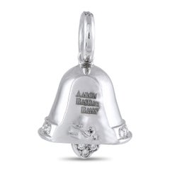 Aaron Basha 18K White Gold 0.38ct Diamond Bell Pendant