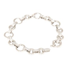 Aaron Basha, or blanc 18 carats  et diamants  Bracelet à maillons  D=0,95ctw