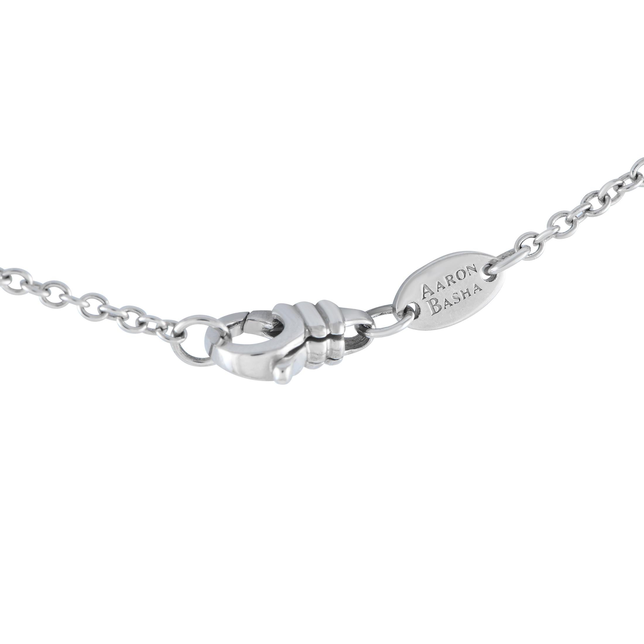 Taglio rotondo Aaron Basha, collana in oro bianco 18 carati con diamanti e smalto AB04-111424 in vendita