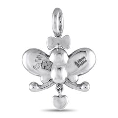 Aaron Basha 18K White Gold Diamond and Purple Enamel Butterfly Charm AB11-111424