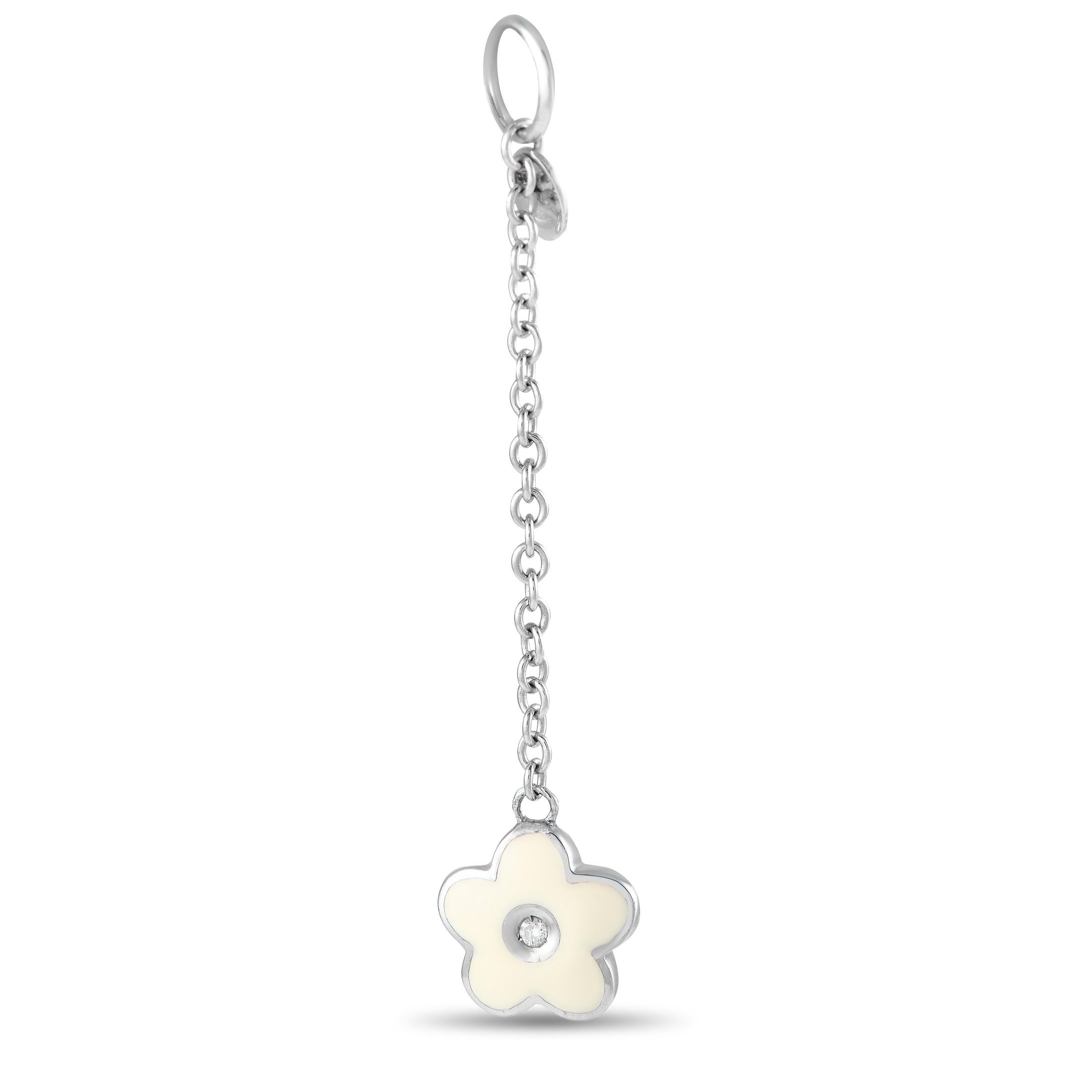 Aaron Basha's whimsical pieces effectively link fashion with sentimentality and individuality. This enameled bracelet charm with a diamond center, for example, is sure to make the wearer smile every time she looks at her wrist. The flower charm can