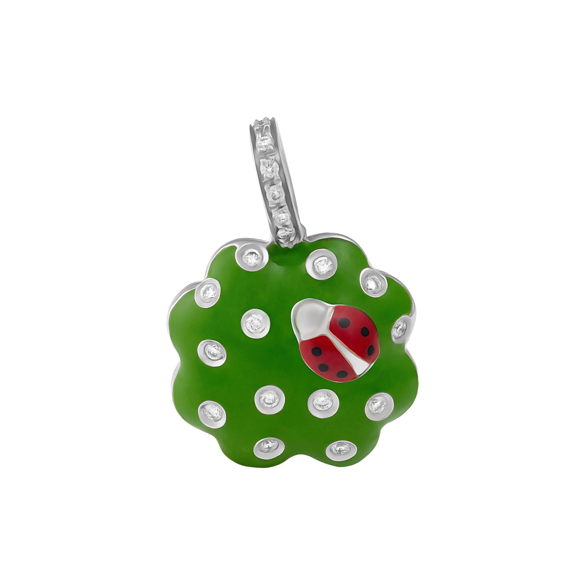 Ladybug Leaf Charm
Diamond: 0.18ctw
Reference number: ABS01012