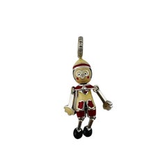 Aaron Basha 18k White Gold Diamond Pinocchio Boy Articulated Charm