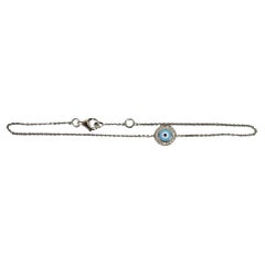 Aaron Basha 18k White Gold Evil Eye Bracelet