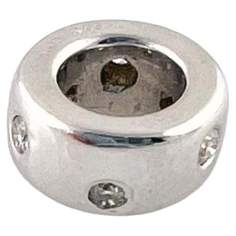 Aaron Basha 18k White Gold Scattered Diamond Spacer Charm