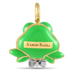 Aaron Basha 18K Gelbgold Diamant-Emaille Polka Dot Frosch Charme AB21-111324
