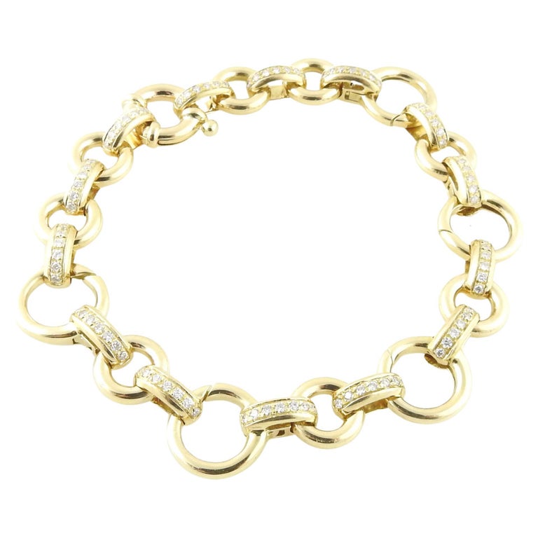 Femmes 18K or Jaune Sur 7.5  6.1CTW Champagne Diamant Tennis