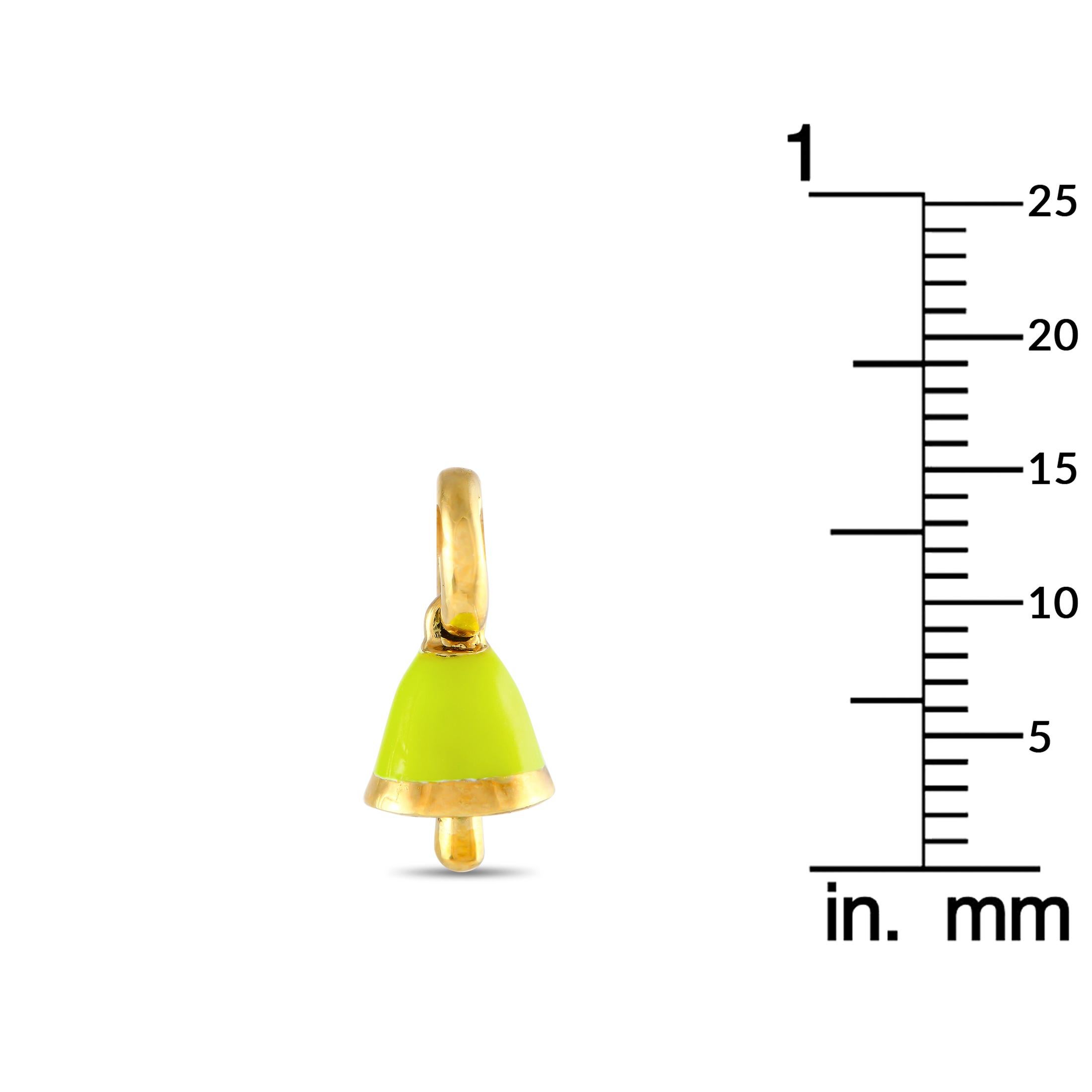 Women's Aaron Basha 18K Yellow Gold Enamel Bell Charm AB38-111324 For Sale