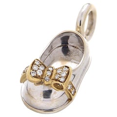Aaron Basha - Pendentifs chaussures en or blanc et jaune 18 carats et diamants blancs
