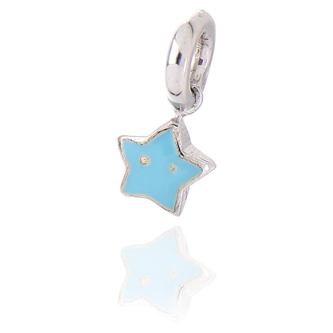Aaron Basha 18kt White Gold Blue Star Pendant For Sale