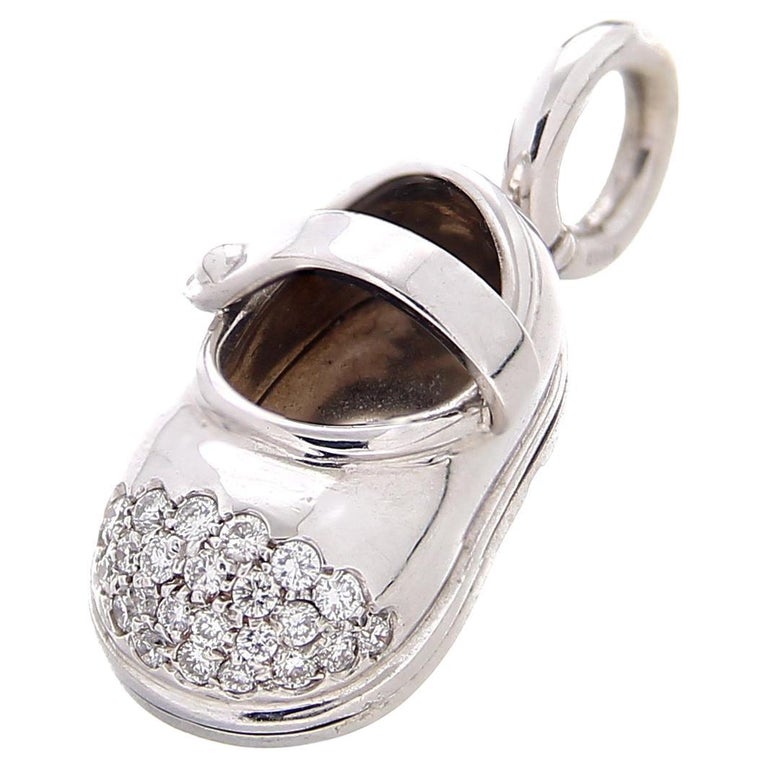 Aaron Basha 18kt White Gold White Shoes Pendant For Sale at 1stDibs