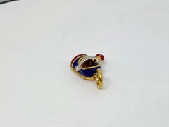 Aaron Basha 18kt Yellow Gold Red & Blue Lucky Shoes Pendant