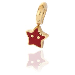 Aaron Basha 18kt Yellow Gold Red Star Pendant