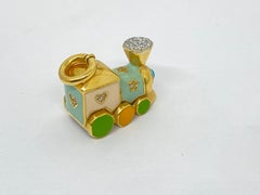 Aaron Basha 18kt Yellow Gold Wish Train Pendant