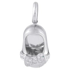 Aaron Basha Baby Shoe 18K White Gold Diamond Ballet Shoe Charm AB37-050526