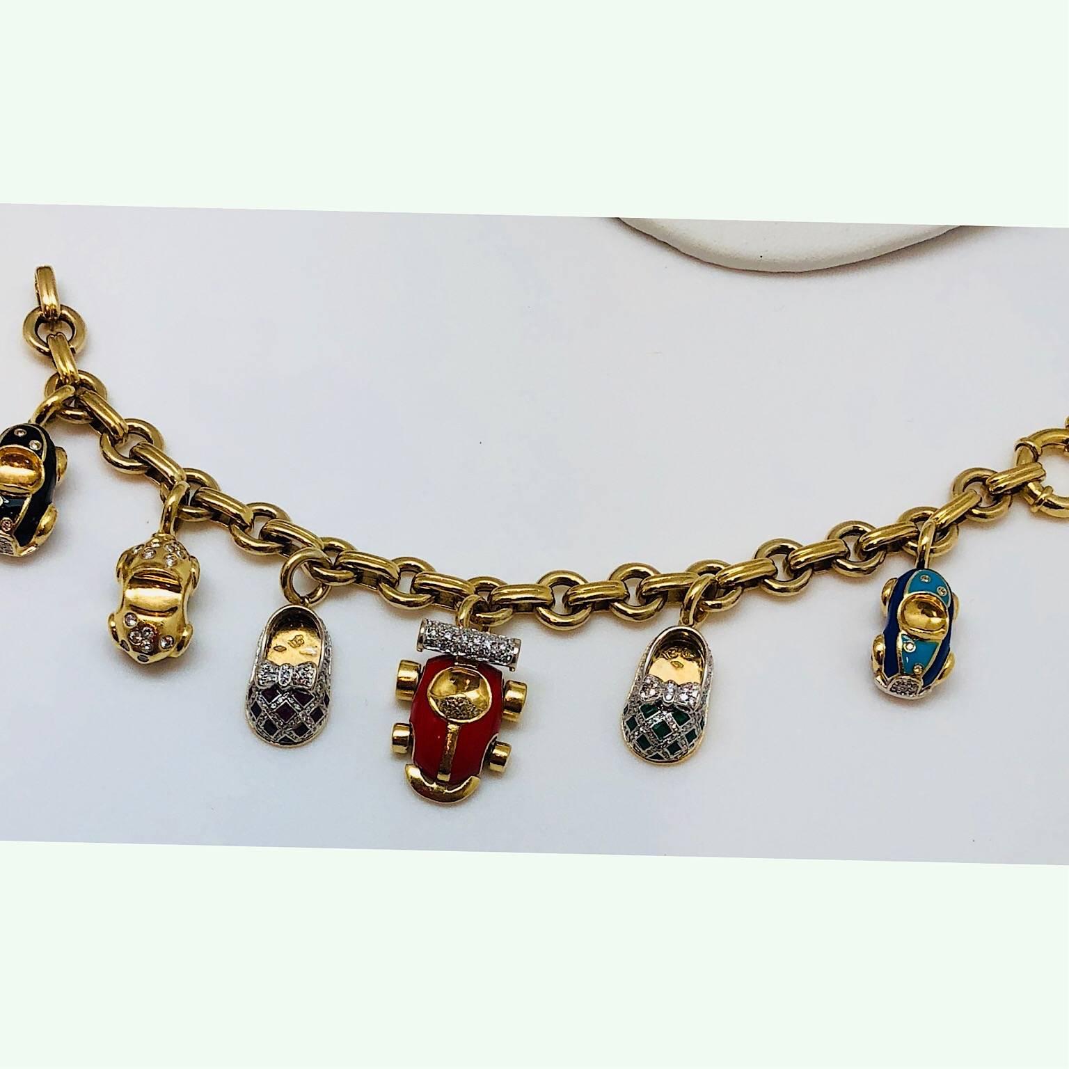 Aaron Basha Charm Bracelet In Excellent Condition For Sale In Nashville, TN