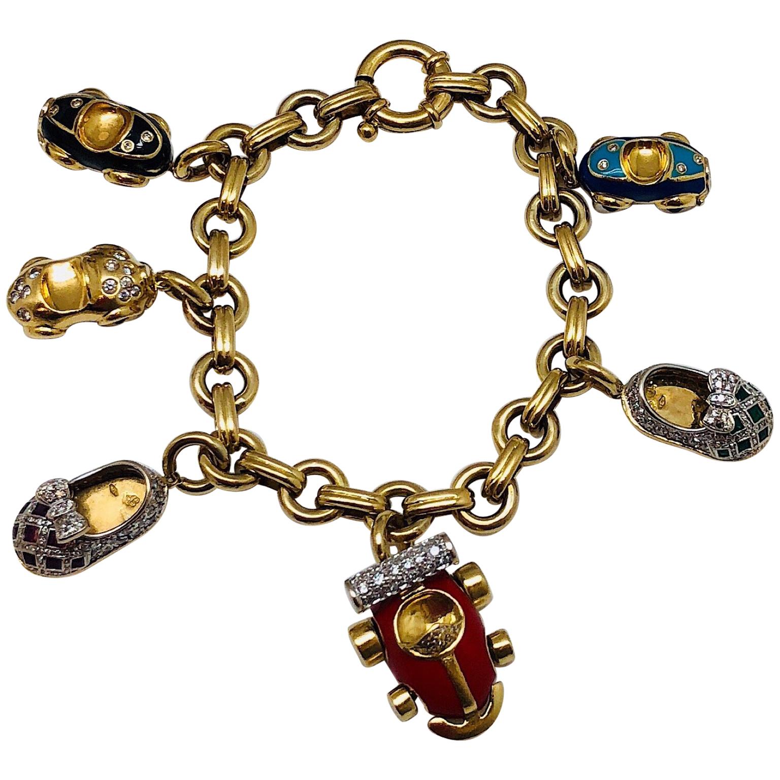 Aaron Basha Charm Bracelet For Sale