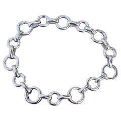 Aaron Basha Clasping Open Link Charm Bracelet 18k White Gold 7.25" 3800 retail