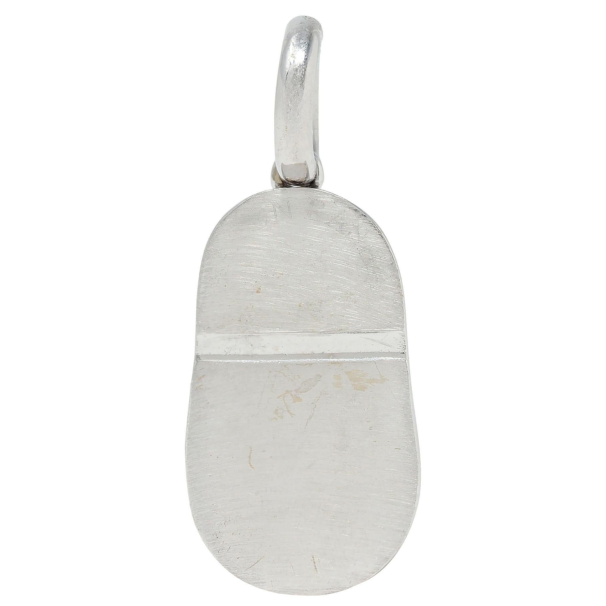 Aaron Basha Contemporary Diamond 18 Karat Weißgold Baby Schuh Charm (Zeitgenössisch) im Angebot
