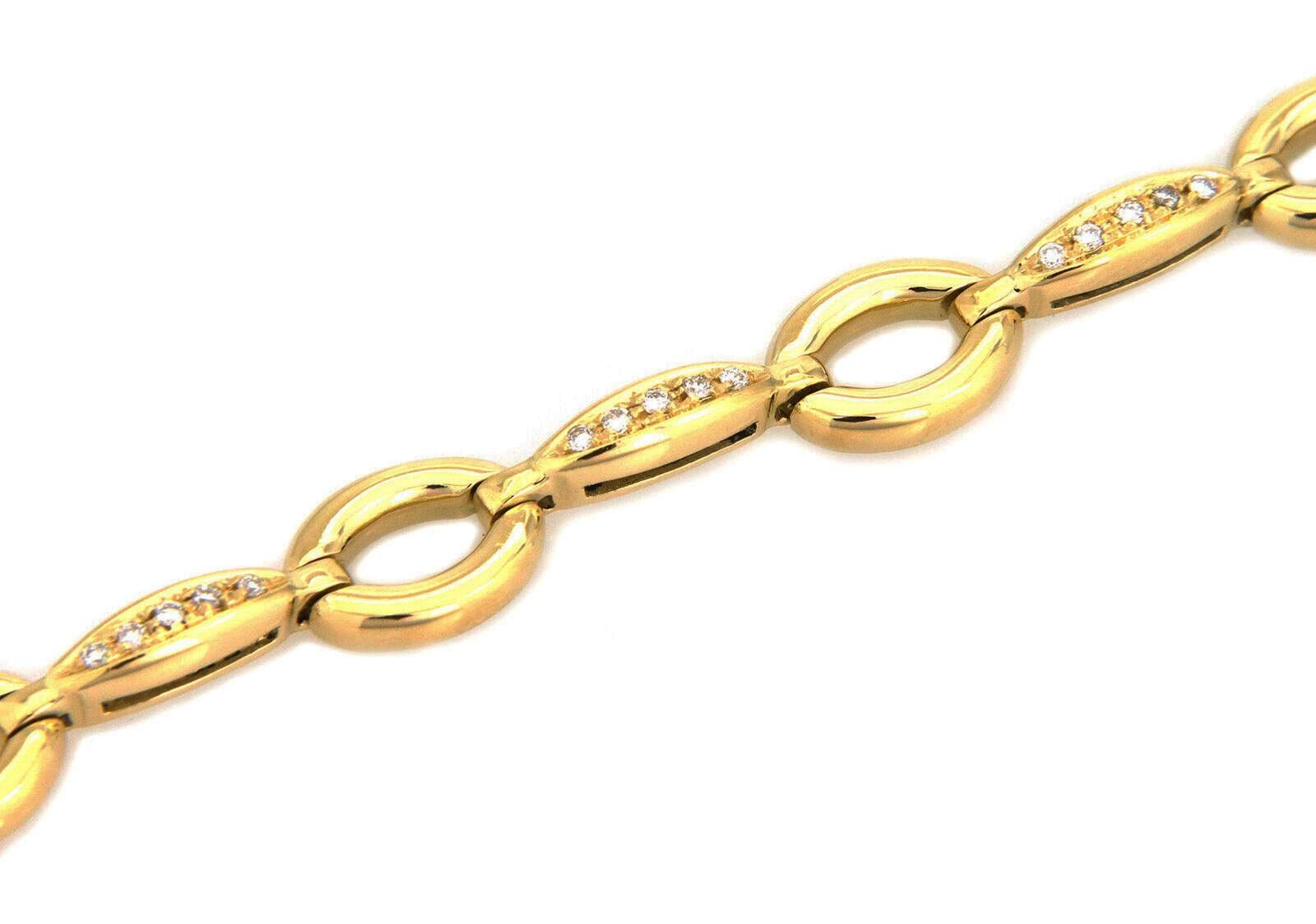 Aaron Basha Diamant 18k Gelbgold Oval Bar Gliederarmband im Zustand „Hervorragend“ im Angebot in Boca Raton, FL