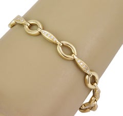 Aaron Basha Pulsera de eslabones de barra ovalada de oro amarillo de 18 quilates