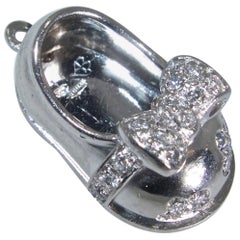 Aaron Basha Diamond and Platinum Baby Shoe Pendant