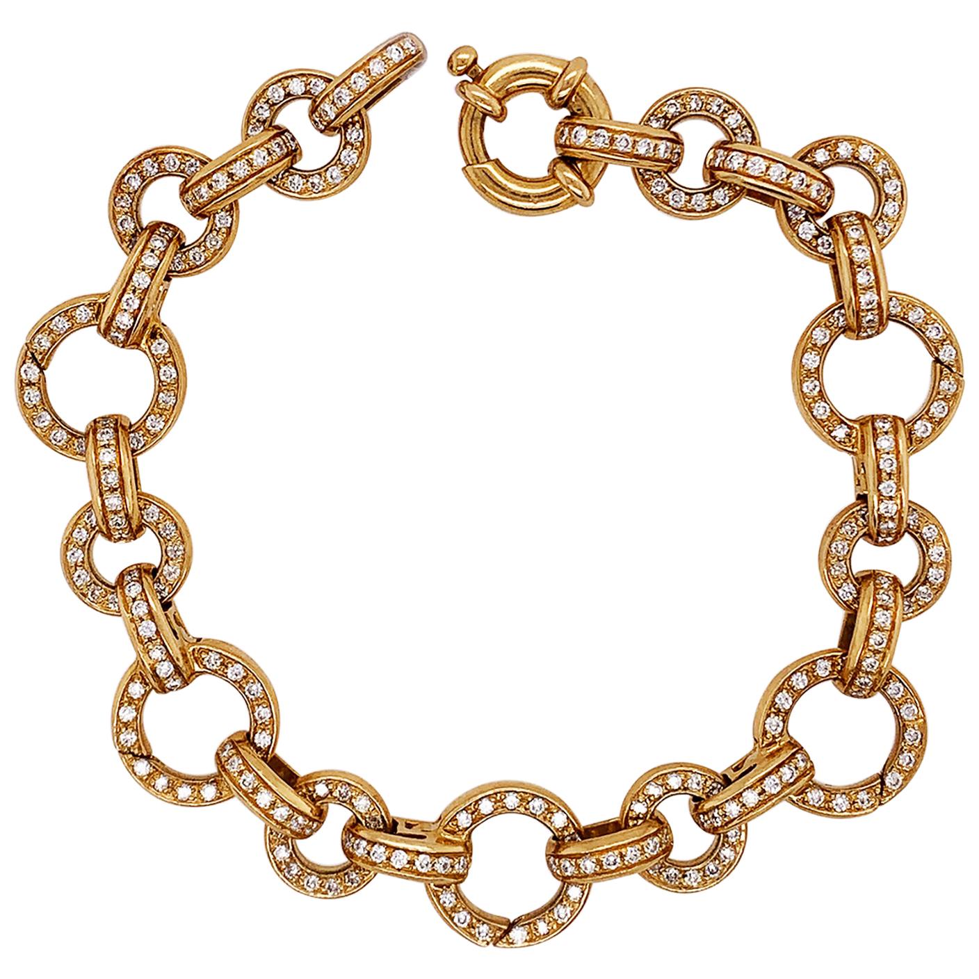 Aaron Basha Diamond Gold Charm Bracelet
