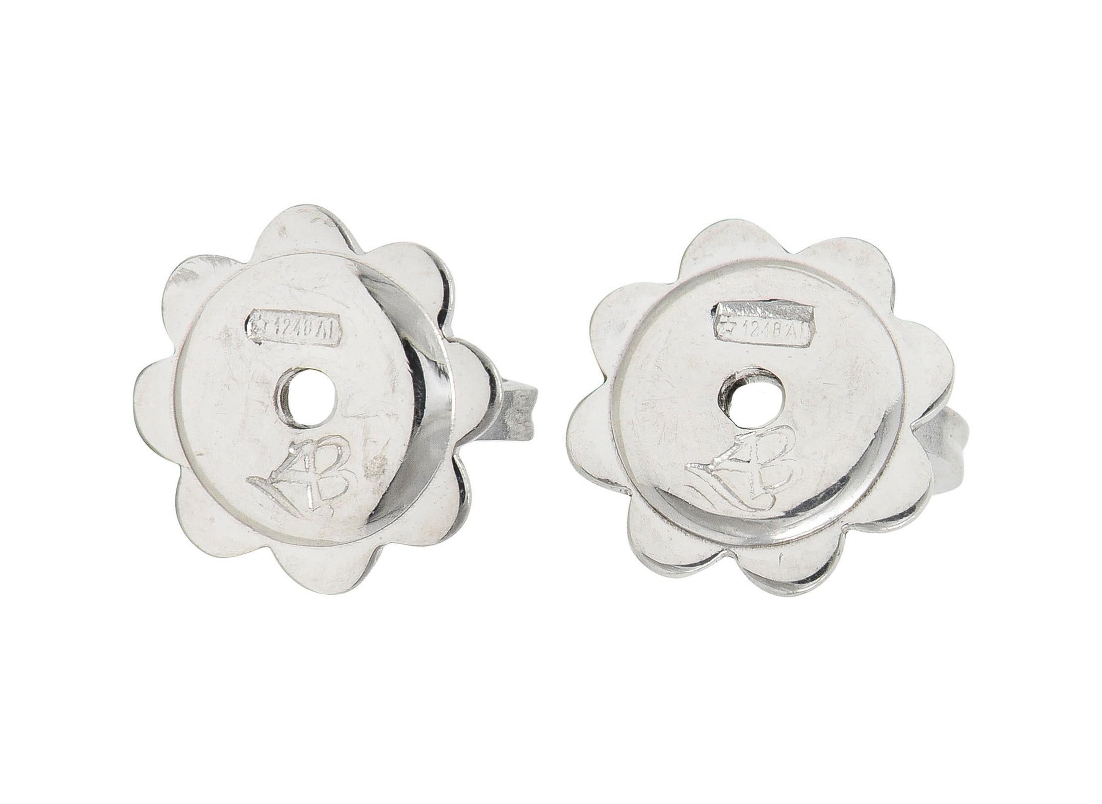 Femenino o masculino Aaron Basha Pendientes Gota Mariquita Esmalte Naranja Diamante Oro Bicolor 18 Kilates en venta
