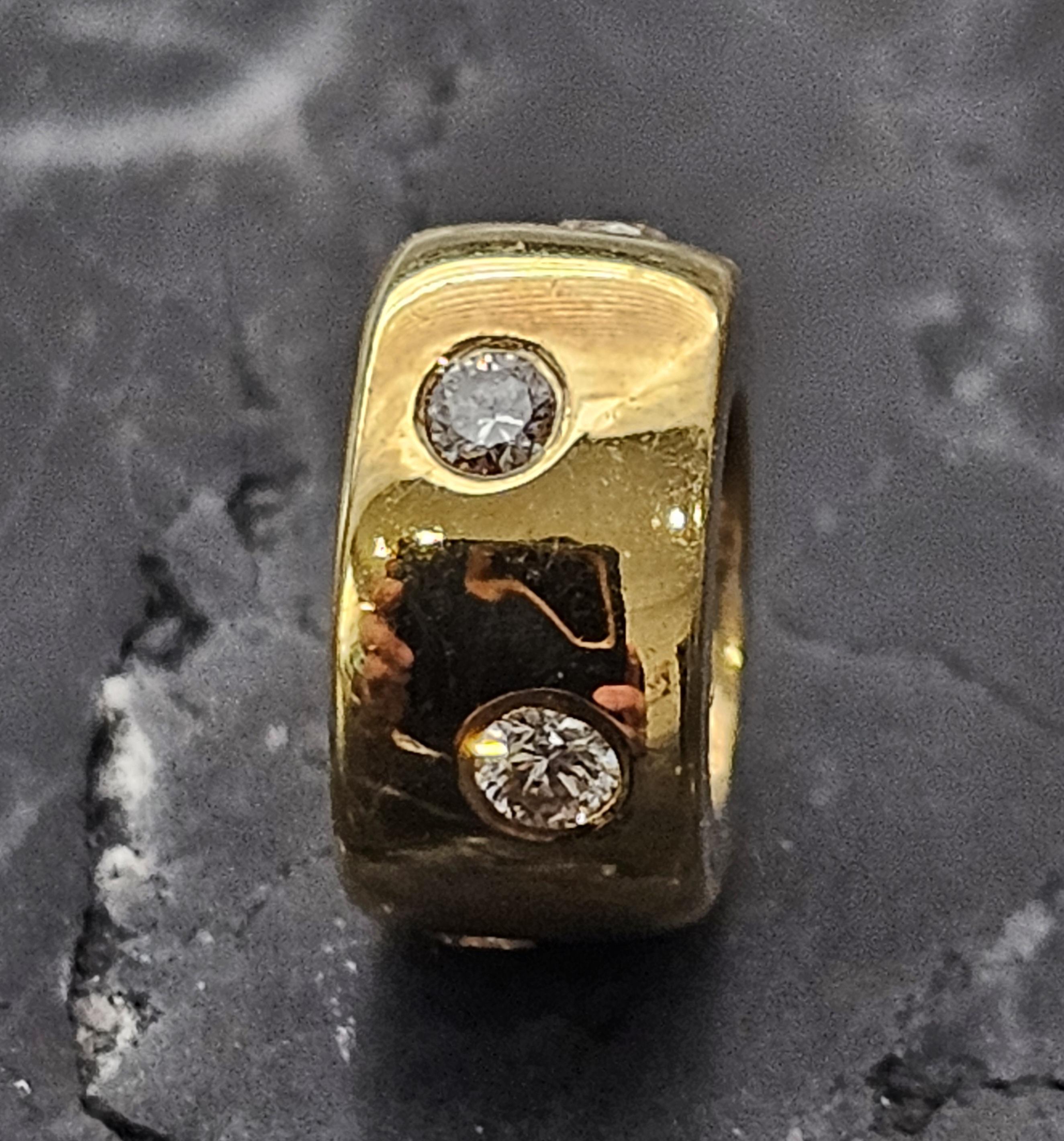 Aaron Basha Colgante de diamantes Rondel espaciador de oro amarillo de 18 quilates 2,7 g Corte redondo