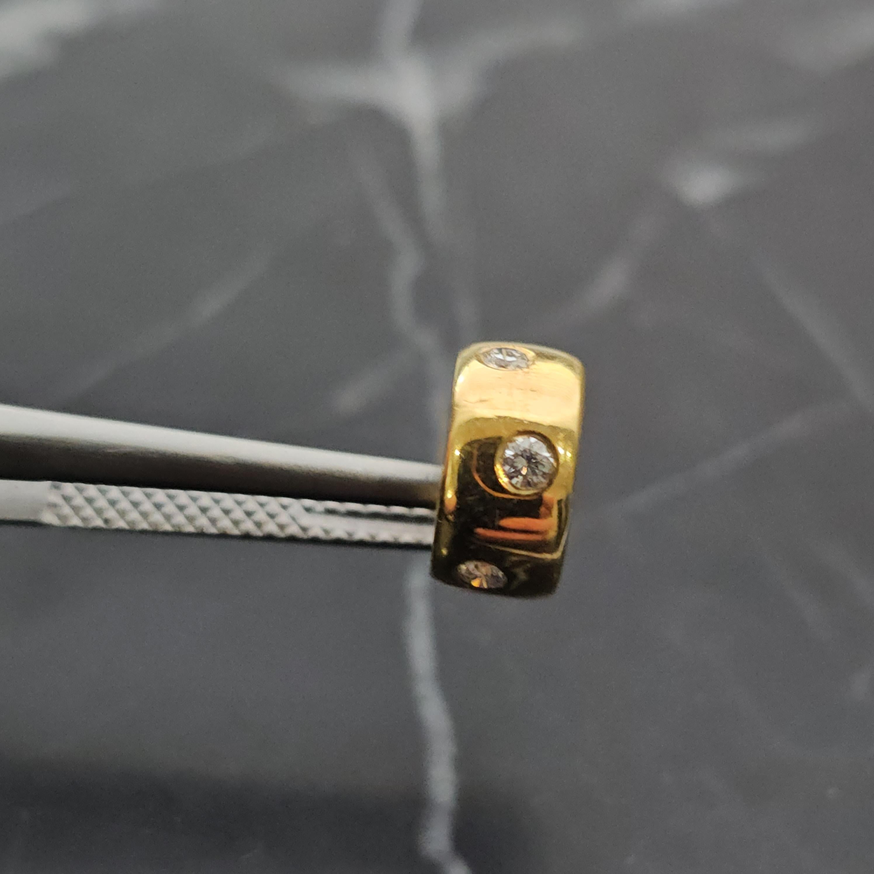 De las mujeres Aaron Basha Colgante de diamantes Rondel espaciador de oro amarillo de 18 quilates 2,7 g