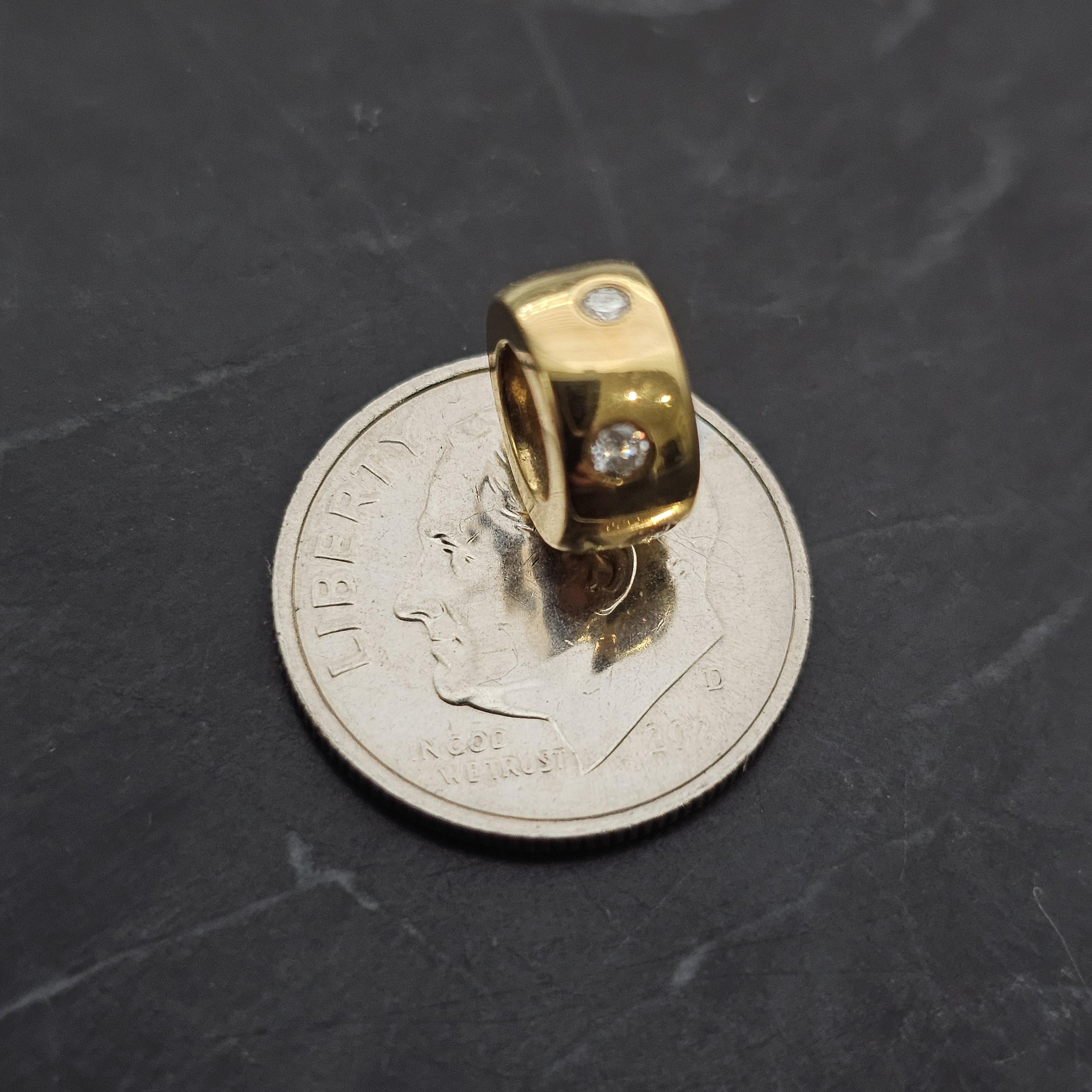 Aaron Basha Colgante de diamantes Rondel espaciador de oro amarillo de 18 quilates 2,7 g 1