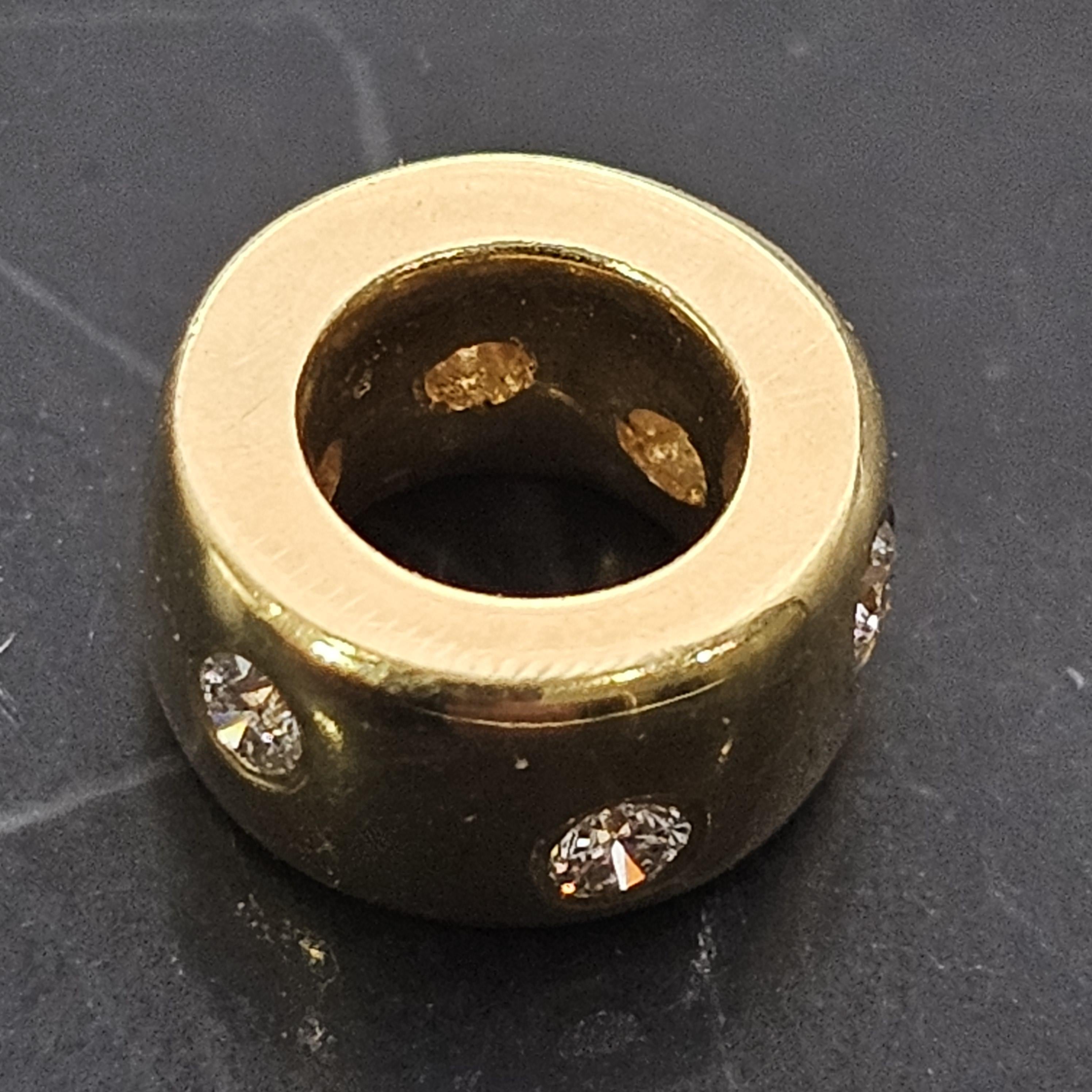 Aaron Basha Colgante de diamantes Rondel espaciador de oro amarillo de 18 quilates 2,7 g 2