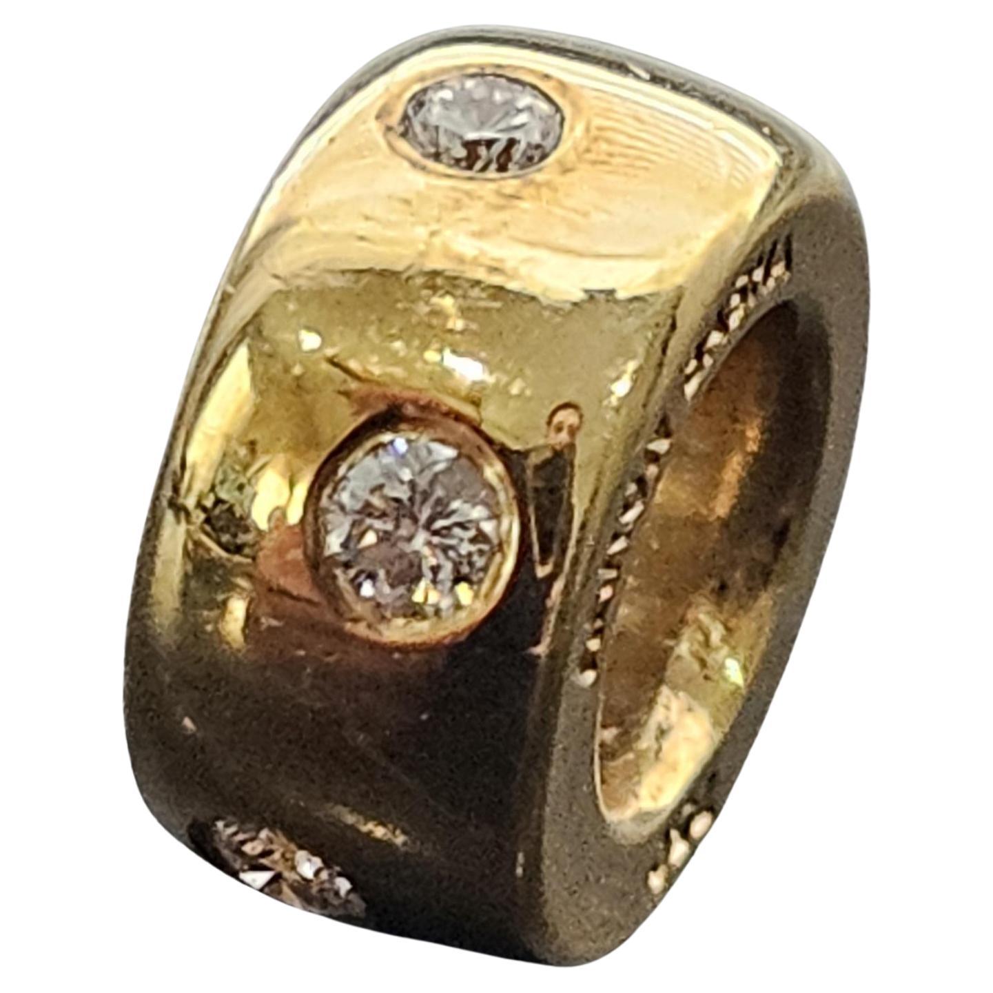 Aaron Basha Colgante de diamantes Rondel espaciador de oro amarillo de 18 quilates 2,7 g