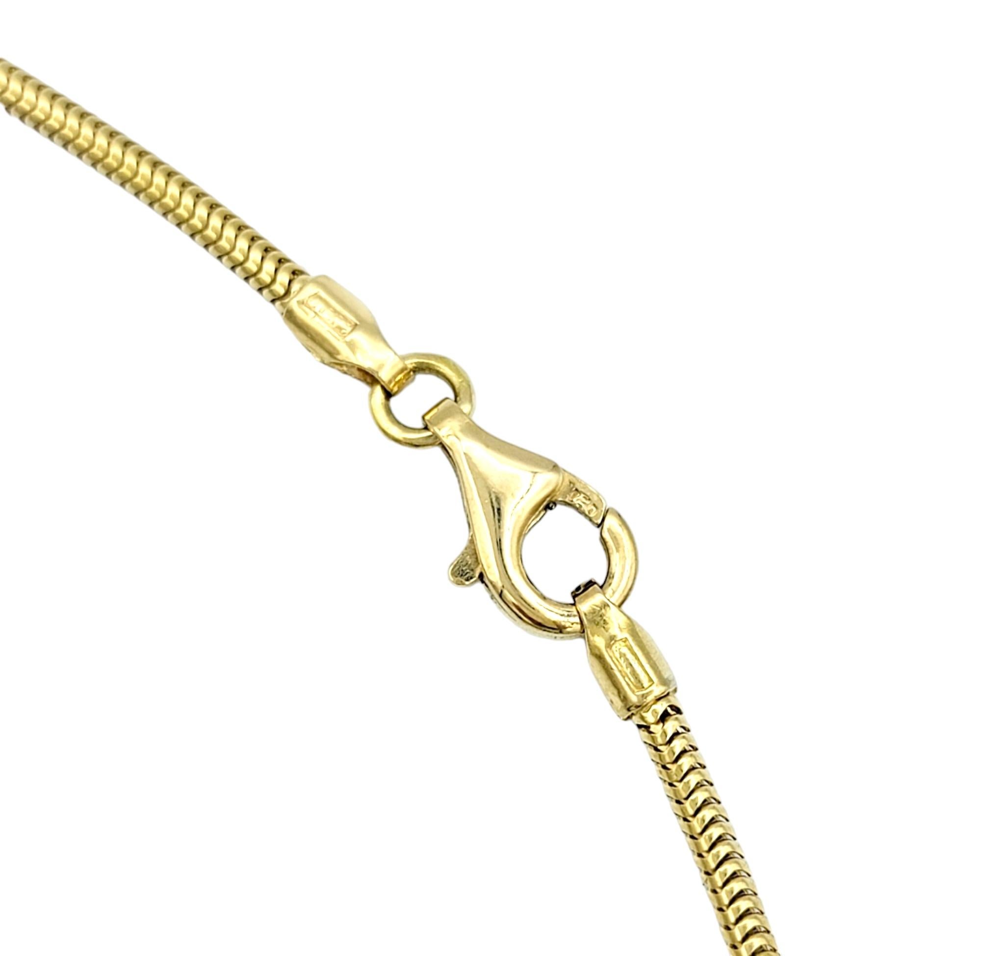 Round Cut Aaron Basha Enamel and Diamond 'Baby Shoe' Charm Necklace 18 Karat Yellow Gold  For Sale