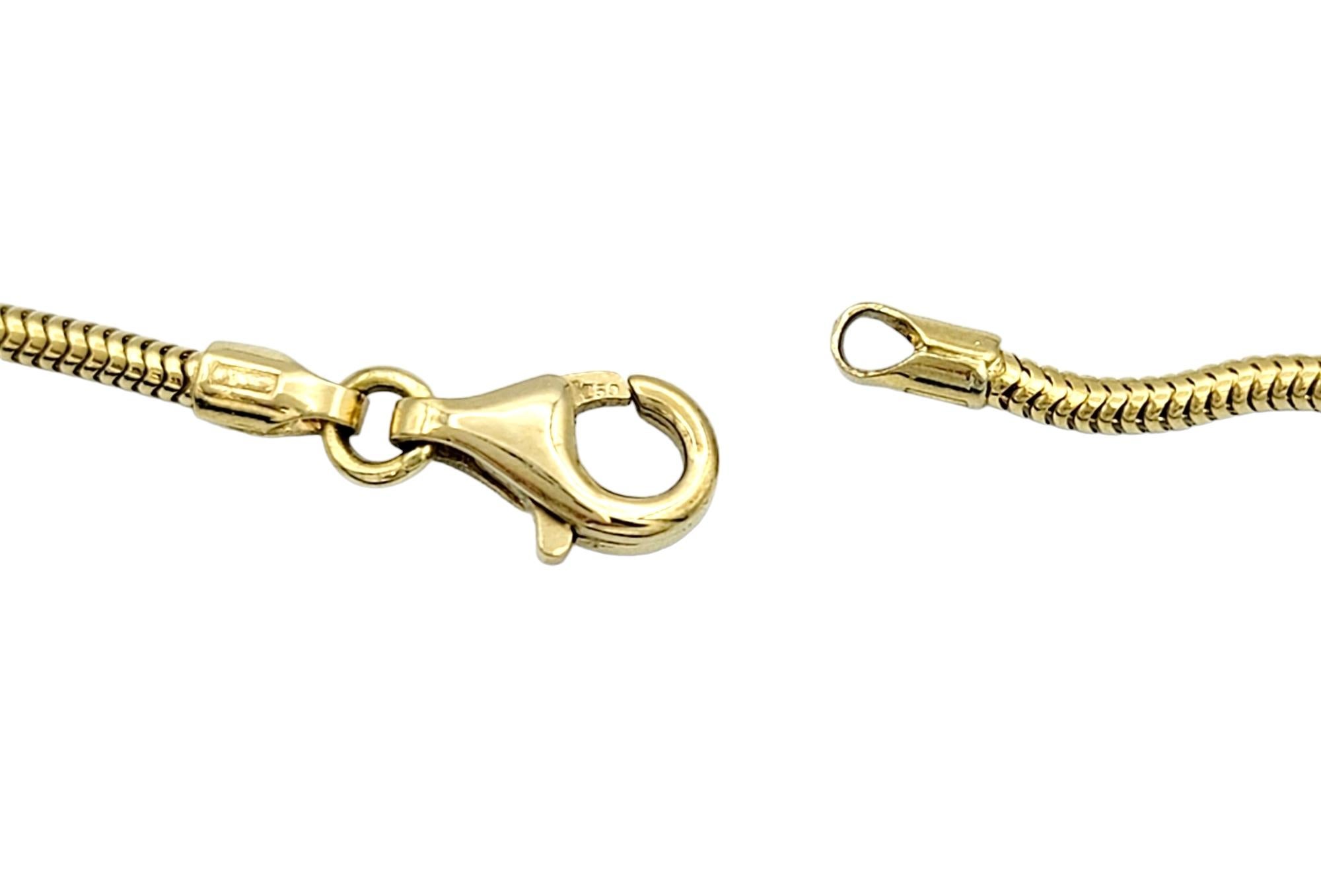 Round Cut Aaron Basha Enamel and Diamond 'Baby Shoe' Charm Necklace 18 Karat Yellow Gold  For Sale