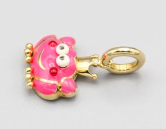 Aaron Basha Frog Prince Diamond Enamel 18 Karat Gold Charm