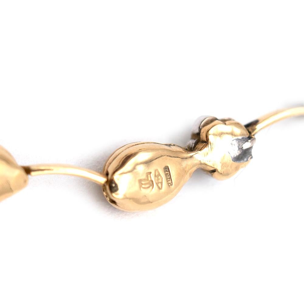Aaron Basha Ladybird & Diamond 18kt Yellow Gold Necklace For Sale 3