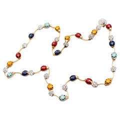 Aaron Basha Ladybird & Diamond 18kt Yellow Gold Necklace