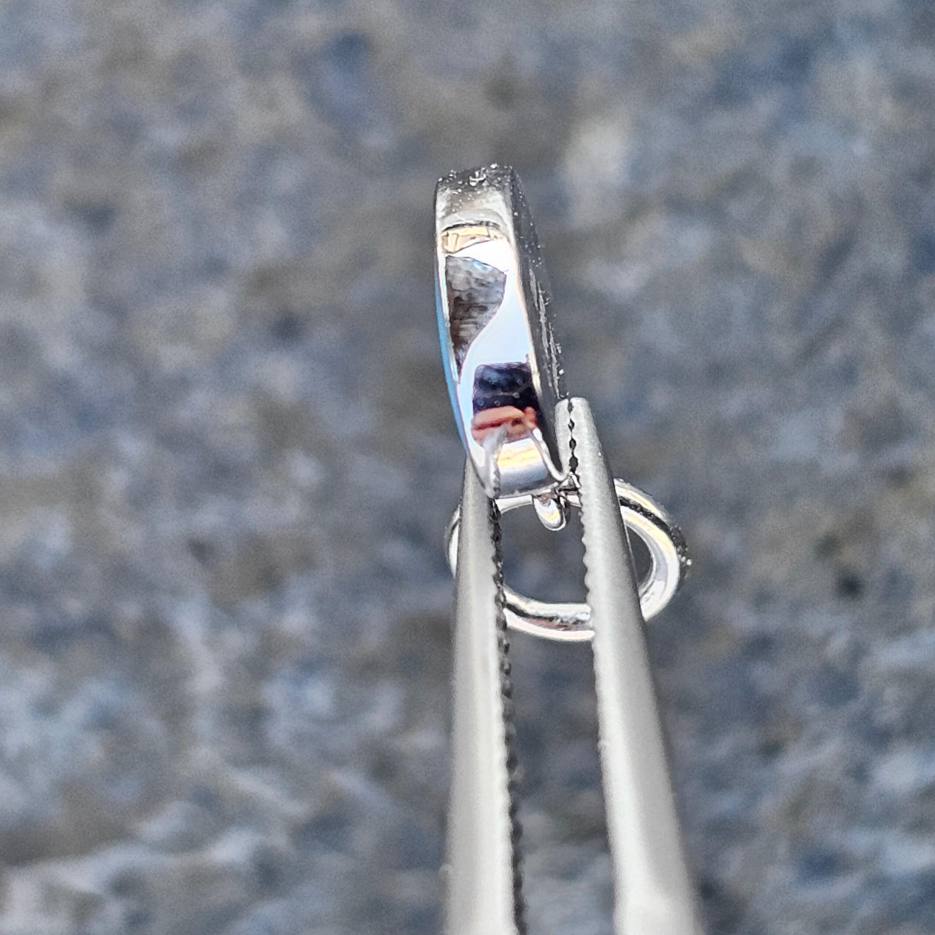 Women's Aaron Basha Oval Eye Charm Pendant Blue White 18k gold Enamel Small