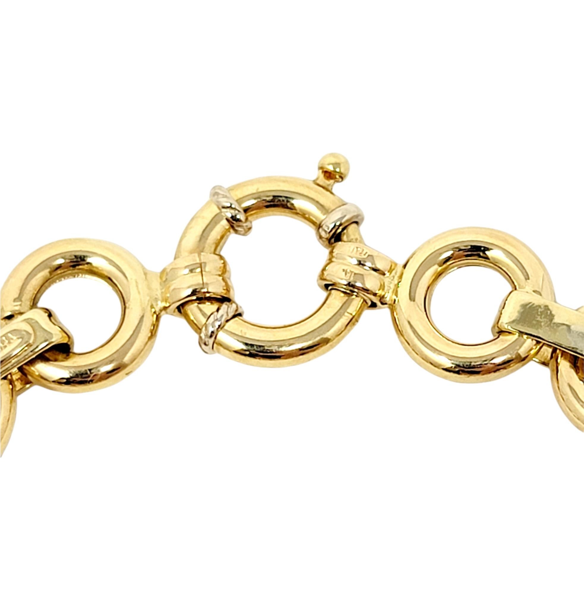 Aaron Basha Polished 18 Karat Yellow Gold Double Bar and Circle Link Bracelet 2