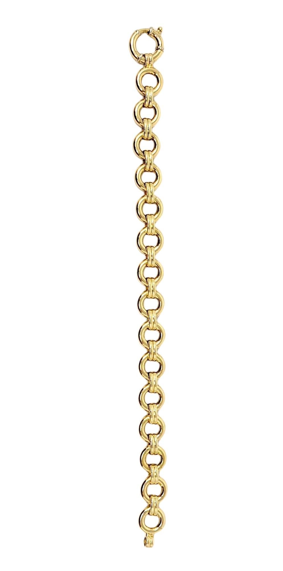 gold circle link bracelet