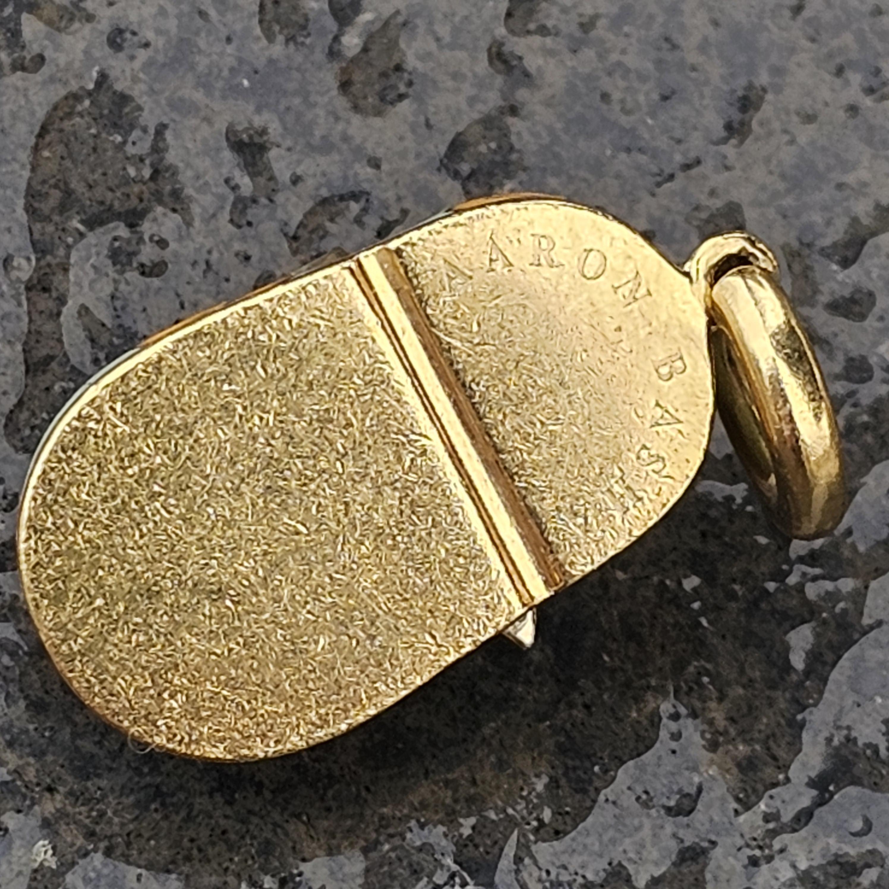 Aaron Basha Rubber Duckie Enamel Diamond Shoe Charm Pendant 18k yellow Gold 3000 2