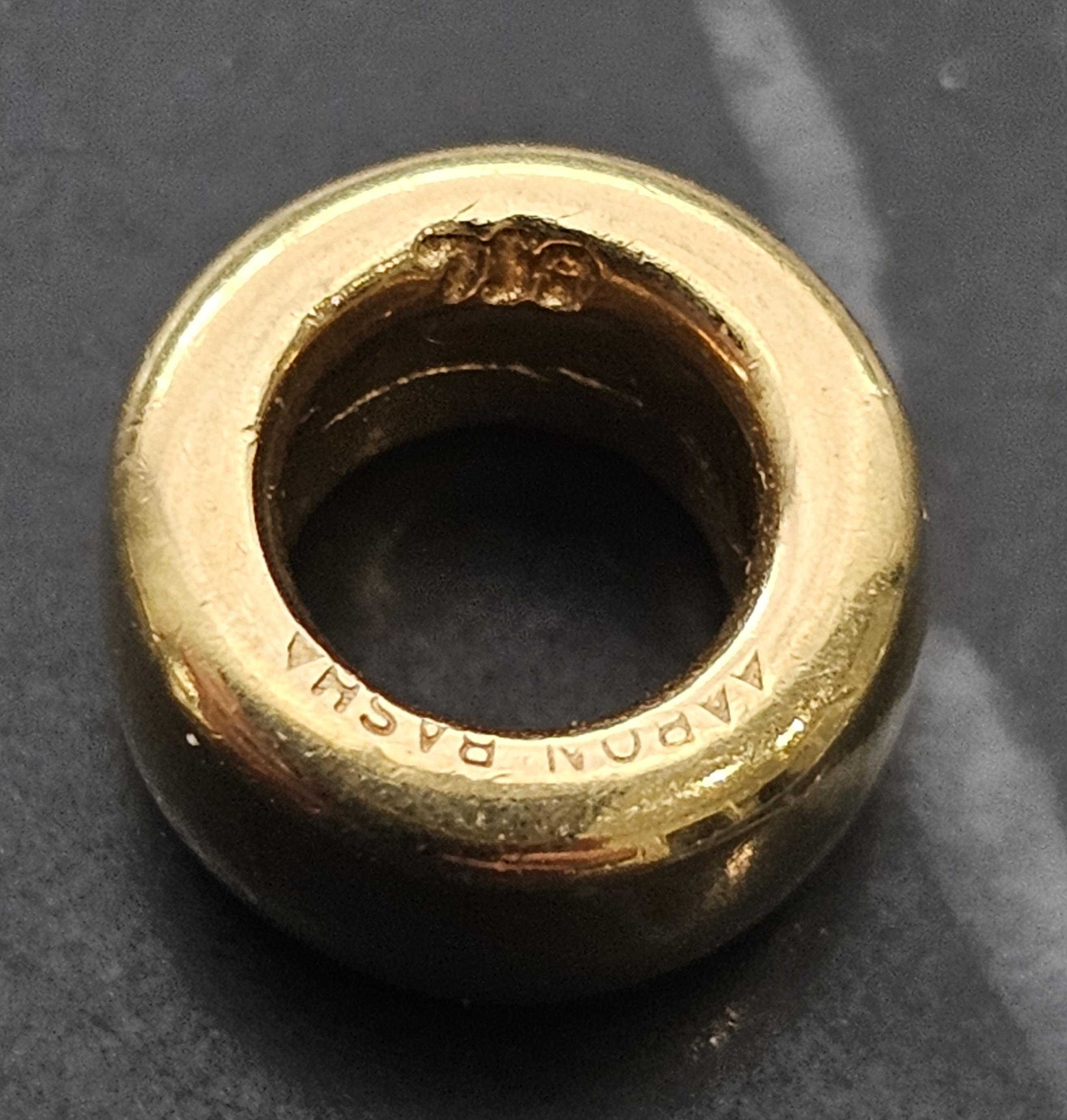 Aaron Basha Slide Charm Spacer Rondel 18k Yellow Gold 2.8g Pour femmes en vente