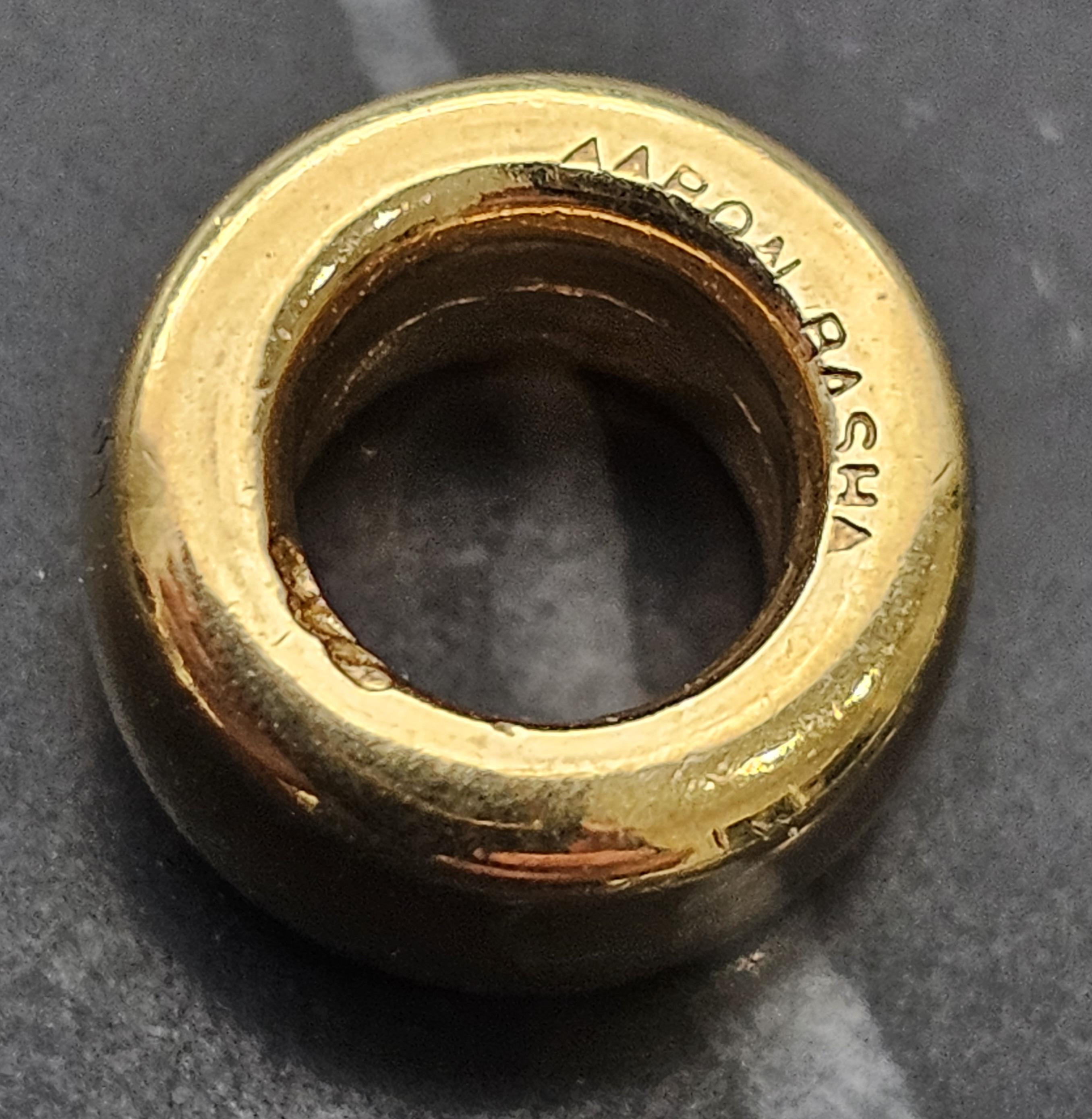 Aaron Basha Slide Charm Spacer Rondel 18k Yellow Gold 2.8g en vente 1