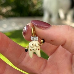 Aaron Basha Tooth Fairy Diamond 18 Karat Yellow Gold Charm