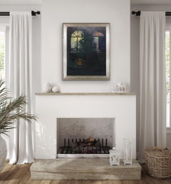 The Party - olio su tela - Casa di città a New York di notte - XX secolo